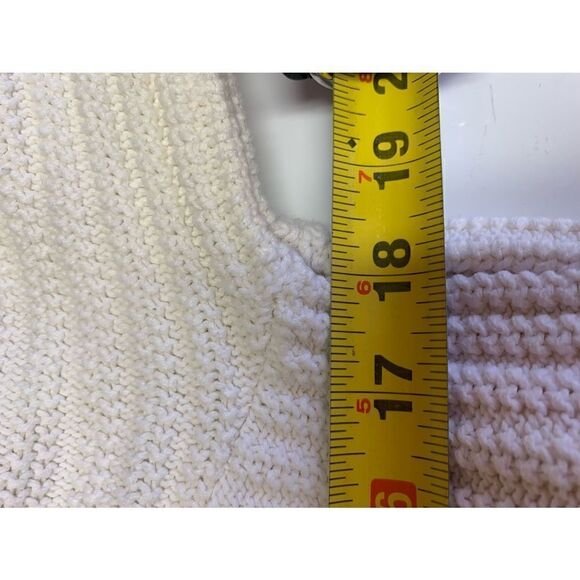Knitted and Knotted Anthropologie Ivory Cold Shoulder Knit Top Size L - Picture 10 of 11